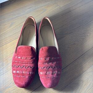 Donald J. Pliner Women's Red Suede Slip-On Loafers